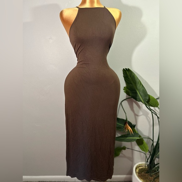 Chocolate Long Strapless Dress - Picture 1 of 7